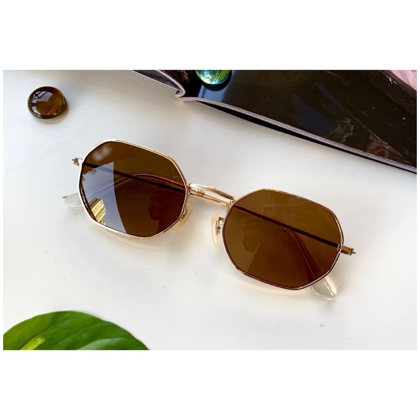 Gold 2025 octagon sunglasses